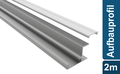 Led Alu Profil 2 m GF1 Set Strip / Streifen 12 mm breit | Abdeckung mattiert
