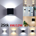 2X LED Wandleuchte Wandlampe Flur Strahler Licht Up Down Innen 6W 12W Modern DE