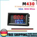 DC0-100V Amp Volt Gauge Dual LED Digital Voltage Current Meter (Rot Blau 100A)
