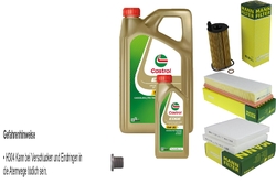 MANN-FILTER Inspektionspaket 6L CASTROL 5W-30 M passend für BMW X3 F25 X4 F26