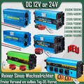 1500watt~5000watt Reiner Sinus Wechselrichter 12V 24V USB LCD Steckdose LKW Auto
