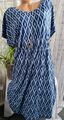 Sheego Kleid Blusenkleid Jerseykleid Midikleid Blau gemustert 944 (3 866) NEU