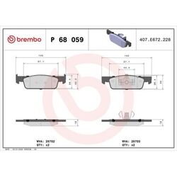 1x Bremsbelagsatz, Scheibenbremse BREMBO P 68 059X passend für RENAULT DACIA