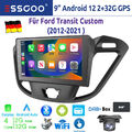 Android 12 Autoradio Carplay GPS Navi FM BT RDS Kam DAB+ Für Ford Transit Custom