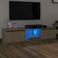 vidaXL TV-Schrank mit LED-Leuchten Altholz-Optik 140x40x35,5 cm
