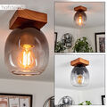 Wohn Schlaf Zimmer Raum Beleuchtung Rauchglas Flur Leuchte Decken Lampen Holz