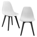 B-WARE 2x Design Stühle Weiß/Schwarz Esszimmer Stuhl Kunststoff Skandinavisch