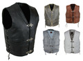 Motorrad Herren Leder Weste Biker Freizeit Leder Kutte Biker Club Custom Cuir