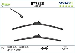 Wischblatt Scheibenwischer SILENCIO FLAT BLADE SET VALEO 577836 für BMW X6 X5 2