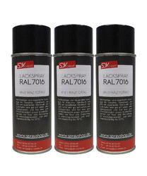 LACKSPRAY RAL 7016 3x 400ml ANTHRAZITGRAU glänzend Acryl Sprühlack Auto Lack