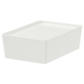 IKEA Kuggis Aufbewahrungsbox mit Deckel weiß Behälter Körbe stapelbar 18x26x8 cm