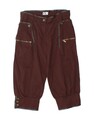 BYBLOS Damen Jogginghose Capri Hose IT 44 Medium W30 L19 Braun Baumwolle BC09