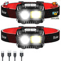 Blukar LED Stirnlampe Wiederaufladbar, Superhell Kopflampe mit 8 Lichtmodi,