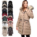 Navahoo Paula Damen Winter Jacke Mantel Parka warm gefütterte Winterjacke B383