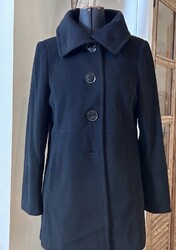 Hübscher Wollfleece Mantel v. Fuchs Schmitt Gr.42 Schwarz Kurzmantel Balli Wolle