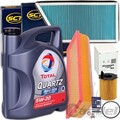 INSPEKTIONSKIT FILTERSET KIT+TOTAL 5W30 ÖL passend für PEUGEOT 206 CC SW 109 PS