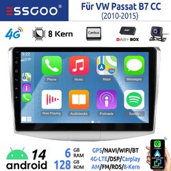 DAB+ 8 Core Autoradio Für VW Passat B7 CC 2010-15 Android14 128G Carplay GPS KAM