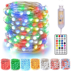 Smart RGBW LED Lichterkette Kupferdraht mit Fernbedienung 3M 5M 10M 20M Timer DE
