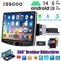 DAB+ 6+128G 8-Kern 4G Android 14 Carplay Autoradio 1 DIN 360° Drehbar Bildschirm
