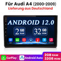 Autoradio GPS For AUDI  A4 S4 RS4 B7 B9 CarPlay Android 12 DAB+ Wifi TPMS BT 32G