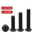Linsenkopfschrauben M2 M2,5 M3 M4 M5 M6 M8 ISK ISO 7380 Edelstahl V2A A2 Schwarz