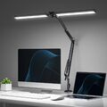 24W Doppelkopf Schreibtischlampe LED dimmbar 60CM Augenschutz Tischlampe USB