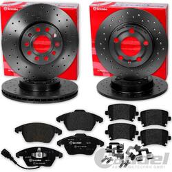 brembo GELOCHTE BREMSSCHEIBEN + BELÄGE VORNE+HINTEN für VW GOLF 5 6 AUDI A3 LEONVA 312x25mm // HA 282x12mm // Gelochte brembo XTRA LINE