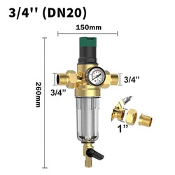Rückspülfilter Druckminderer Wasserfilter Manometer Wasser Vorfilter Feinfilter