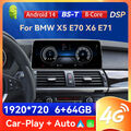 12.3" IPS Android 14 Autoradio GPS Navi Für BMW X5 E70 X6 E71 CCC CarPlay DAB+