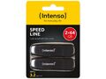 INTENSO USB 3.2 Speicherstick Speed Line, 64 GB, 2er-Set