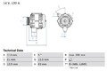 Lichtmaschine Generator Bosch für Fiat Bravo II Croma 2004 - 2010 0986049530