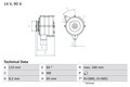 BOSCH Generator 14V Für VW AUDI SEAT Caddy I Golf II Van Mk1 Mk2 Mk 0986033160