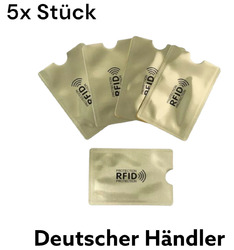 5x RFID Schutzhülle Blocker NFC Datenschutz EC Karte Kreditkarten Gold