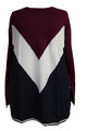 Sheego Damen Pullover Blau Weiß Lila Pulli Strickpullover Shirt Übergröße Winter