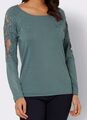 718018 Fair Lady by Witt Weiden Damen Pullover jade grün Glitzer NEU Gr. 36 - 38