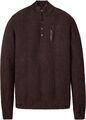 Pullover mit Knopfleiste Gr. 48/50 M Dunkelbraun Herren Strickpullover Neu