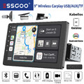 Autoradio 1 DIN 9 Zoll Wireless Apple Carplay Android Auto USB AUX TF Bluetooth