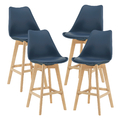 [en.casa] 4x Barstuhl Barhocker Bistrohocker Küchenstuhl Stuhlset Stühle Blau