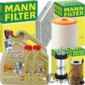 MANN INSPEKTIONSPAKET+CASTROL 5W-30 ÖL passend für 3.0 TDI AUDI A6 C7 A7 4G