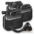 3er SET BENZINKANISTER 5L KRAFTSTOFFKANISTER RASENMÄHER MOTORSÄGE 5 L + TRICHTER