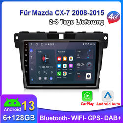 Android 13 Carplay Autoradio Für Mazda CX-7 2008-2015 DAB+ GPS NAVI SWC 6+128G