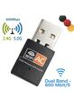 WLAN Stick AC 600 Mbps Dual Band 2.4GHz / 5GHz WIFI Dongle USB Wireless Adapter