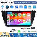 DAB+ 2+64G Android 14 Radio IPS Carplay GPS Navi für VW Tiguan AD1 AX1 2016-2020