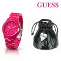 GUESS Damenuhr Armbanduhr in Pink aus Kunststoff mit Datumsanzeige Uhr W11603L4