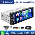 6.9" Autoradio 1 DIN Android 13 32G DAB+ Carplay IPS Touch Screen GPS USB C Kam