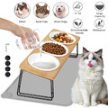 45*14.5cm Katzennapf Erhöht, 3Er Set Futternapf Katze Aus Keramik Mit Napfunterl