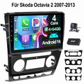 DAB+ 4+64G Für Skoda Octavia 2 2008-13 KAM Android 14 Carplay Autoradio GPS Navi