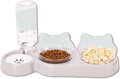 3-In-1 Katze Futternapf Und Wassernapf Set, Katzennapf 3Er Set, Doppel-Katzennäp