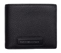 TOMMY HILFIGER - GELDBÖRSE MONOGRAM WALLET RFID KLEINGELD LEDER - SCHWARZ - NEU