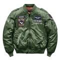 Winter Mens Bomber Jacket MA1 Aviator Pilot Flight Army Fly Baseball Casual Coat